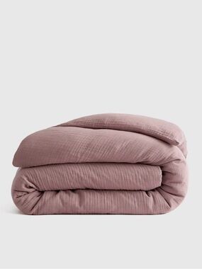 Organic Cotton Gauze Duvet Cover in Fig, King /California King - NWOT